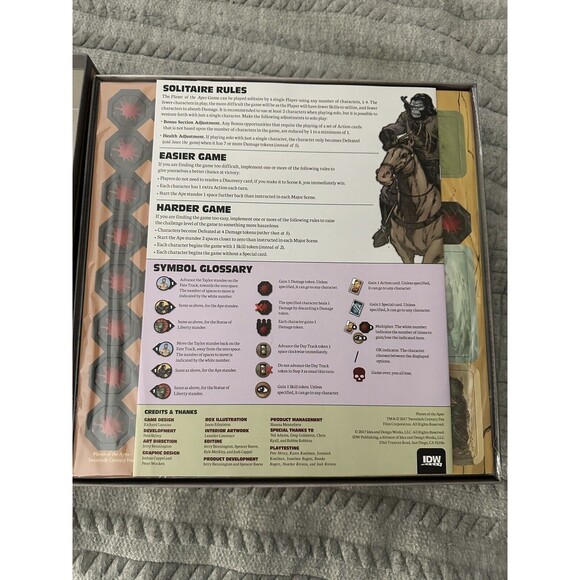 Planet Of The Apes Board Game Age 14+ 1-4 Players IDW Richard Launius Nice New - Picture 3 of 8